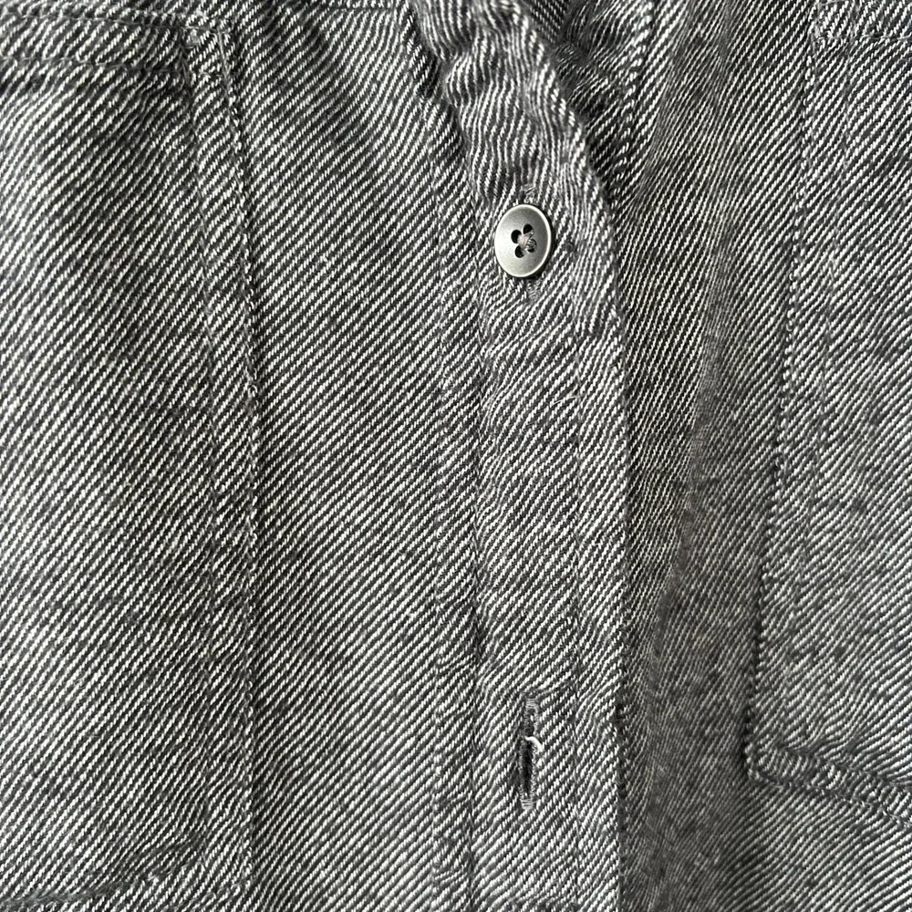 Aerie Sz XS Anytime Fave Twill Shirt Shacket Oversized 100%‎ Cotton Gray Cozy
